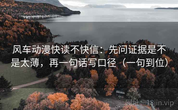 风车动漫快读不快信：先问证据是不是太薄，再一句话写口径（一句到位）