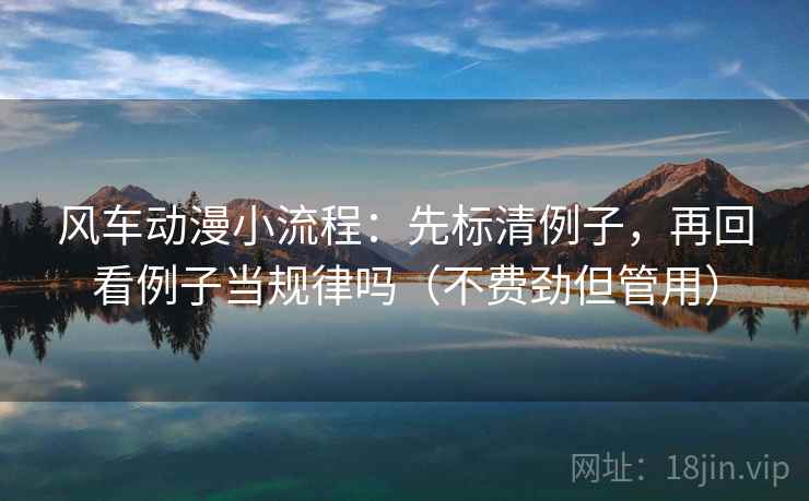 风车动漫小流程:先标清例子,再回看例子当规律吗(不费劲但管用) 第2张 风车动漫小流程:先标清例子,再回看例子当规律吗(不费劲但管用) 第2张